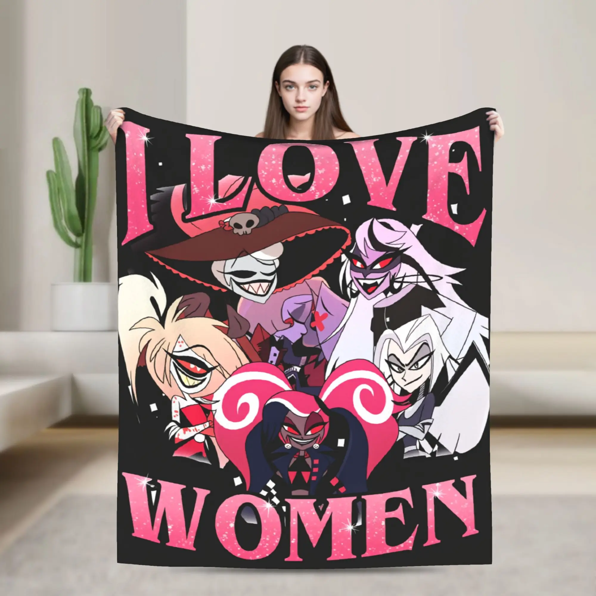 Hazbins Hotels Lucifer  Plush Blankets Girls Boys  Flannel Throw Blanket For Couch Chair Super Warm Customized Quality Bedspread