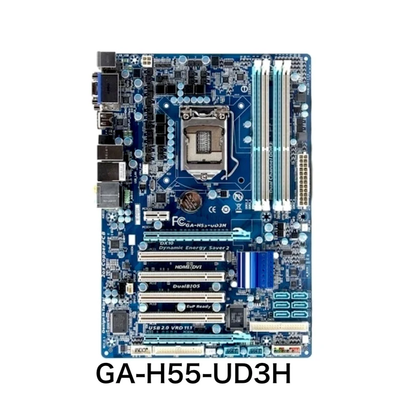 desktop motherboard lga 1156 ddr3 atx mainboard 100 testado ok totalmente trabalho gigabyte ga h55 ud3h 01