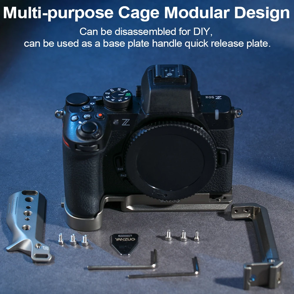 YANZUO Camera Accessory Case for Nikon Z50II Quick Plate Rabbit Cage Metal Expansion Frame for Microphone Z50 II Protection Cage