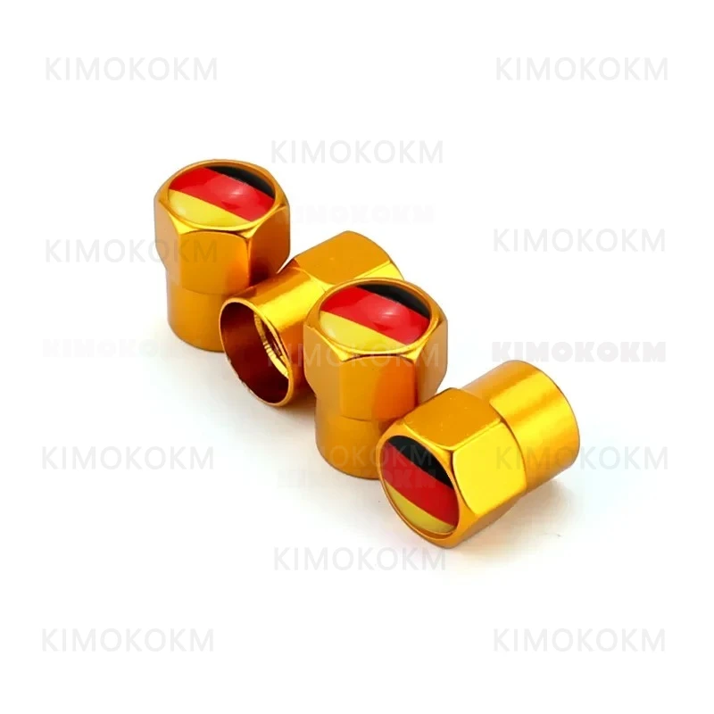 4PCS For Most Cars BMW VW Audi Mercedes Benz Honda Toyota Durable & Stylish Germany Flag Car Tire Valve Caps Universal Fit view 4