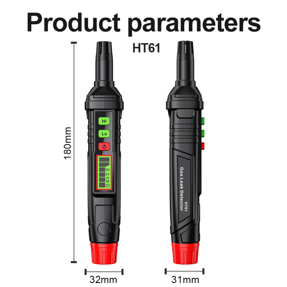 HT61 Portable Flame Leak Detector Efficient Detection Convenient for Detecting Methane Natural Gas Propane and More