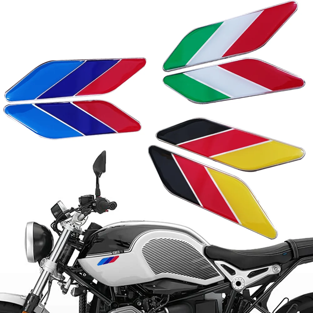 

Italian German Flag Stickers for Motorcycle （a pair ）Aluminum Stickers for Fuel Tank Front Motorcycle Car Accessories
