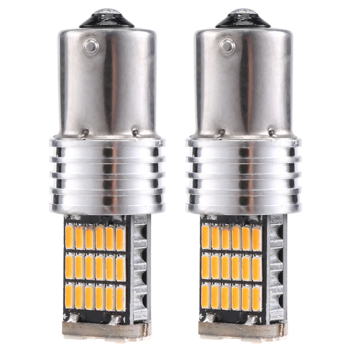 2 x 1156 Amber 7506 P21W LED Bulbs BA15S Yellow Front Rear Turn Signal