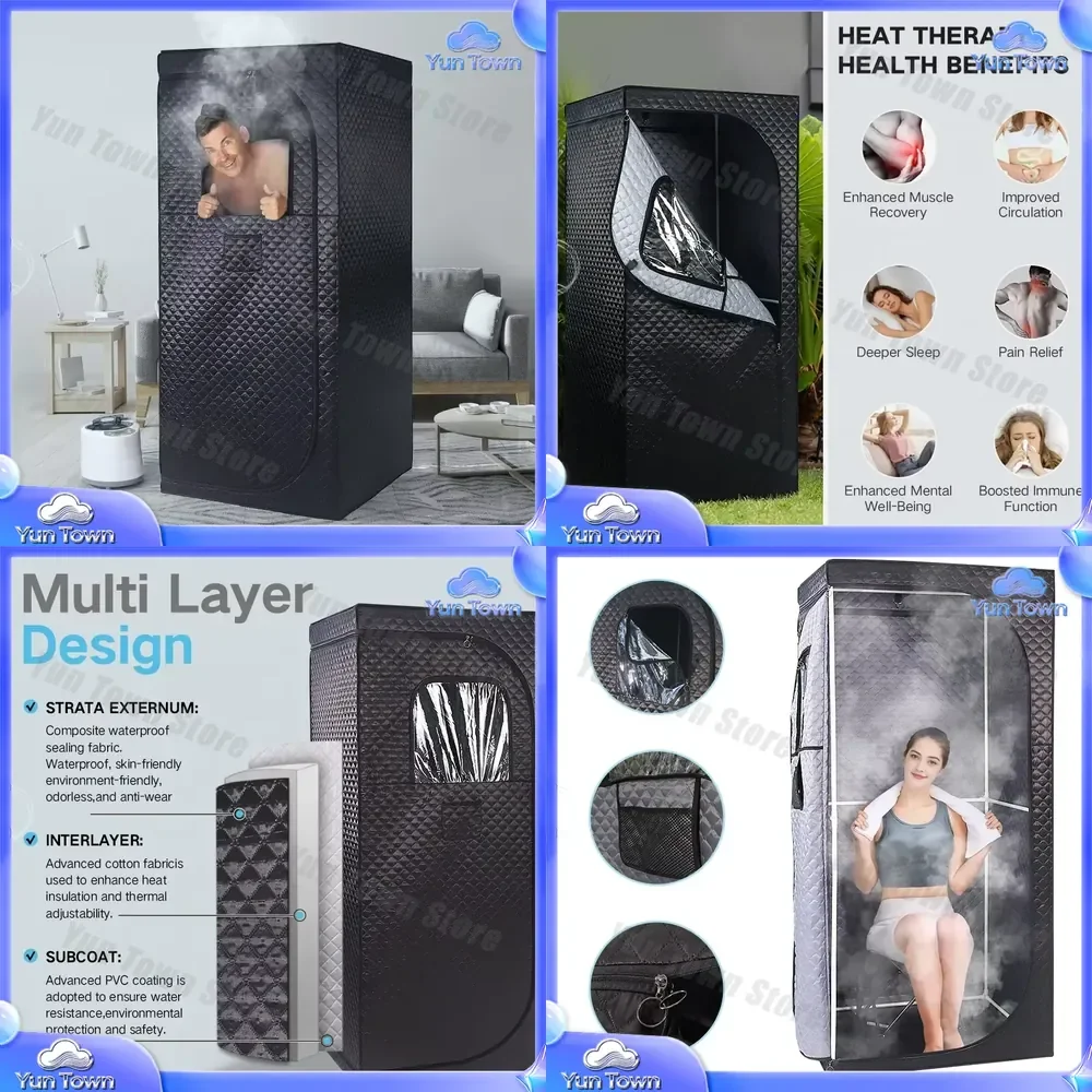 Portable Home Spa Full Body Sauna Tent Folding Mobile Sauna Belt with 2.6L Steam Pot for Home Use for Detox for Relaxation