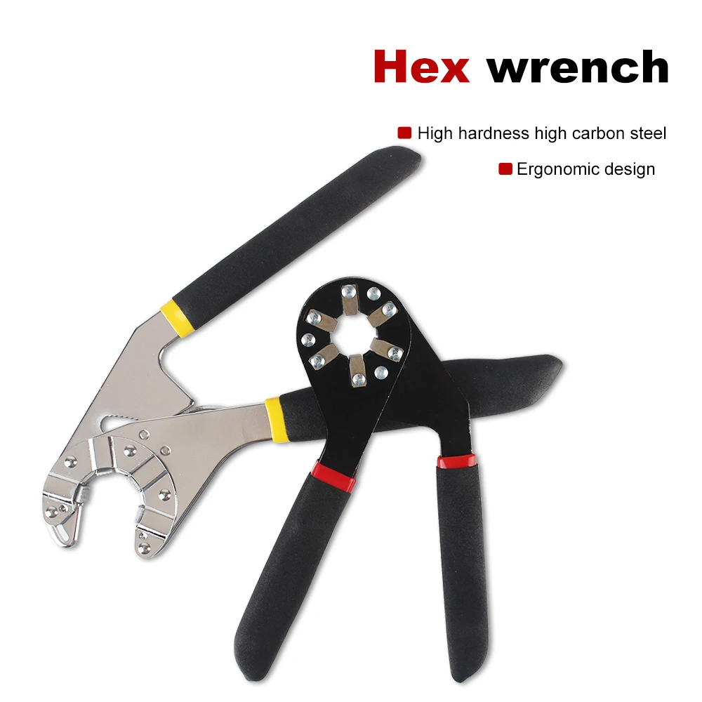 6/8 Inch Universal Multifunctional External Hexagon Torque Spanner Manual Tool Repair Removal Tool Adjustable Wrench