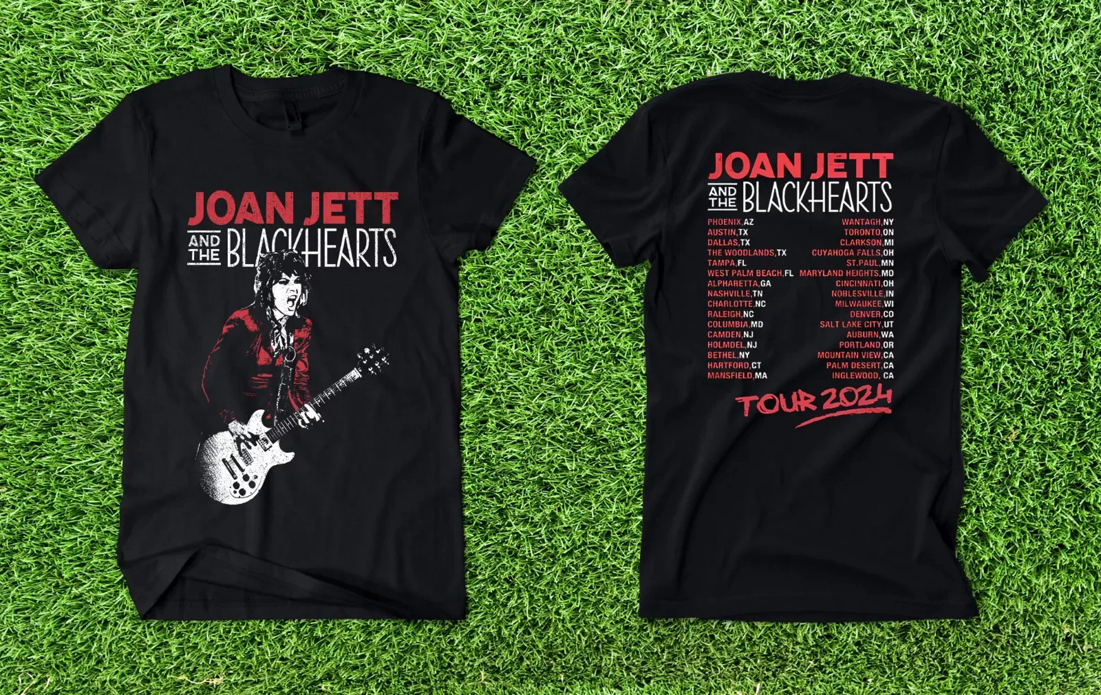 Camiseta de Joan Jett y The Blackhearts Tour 2024, S-5XL de dos lados