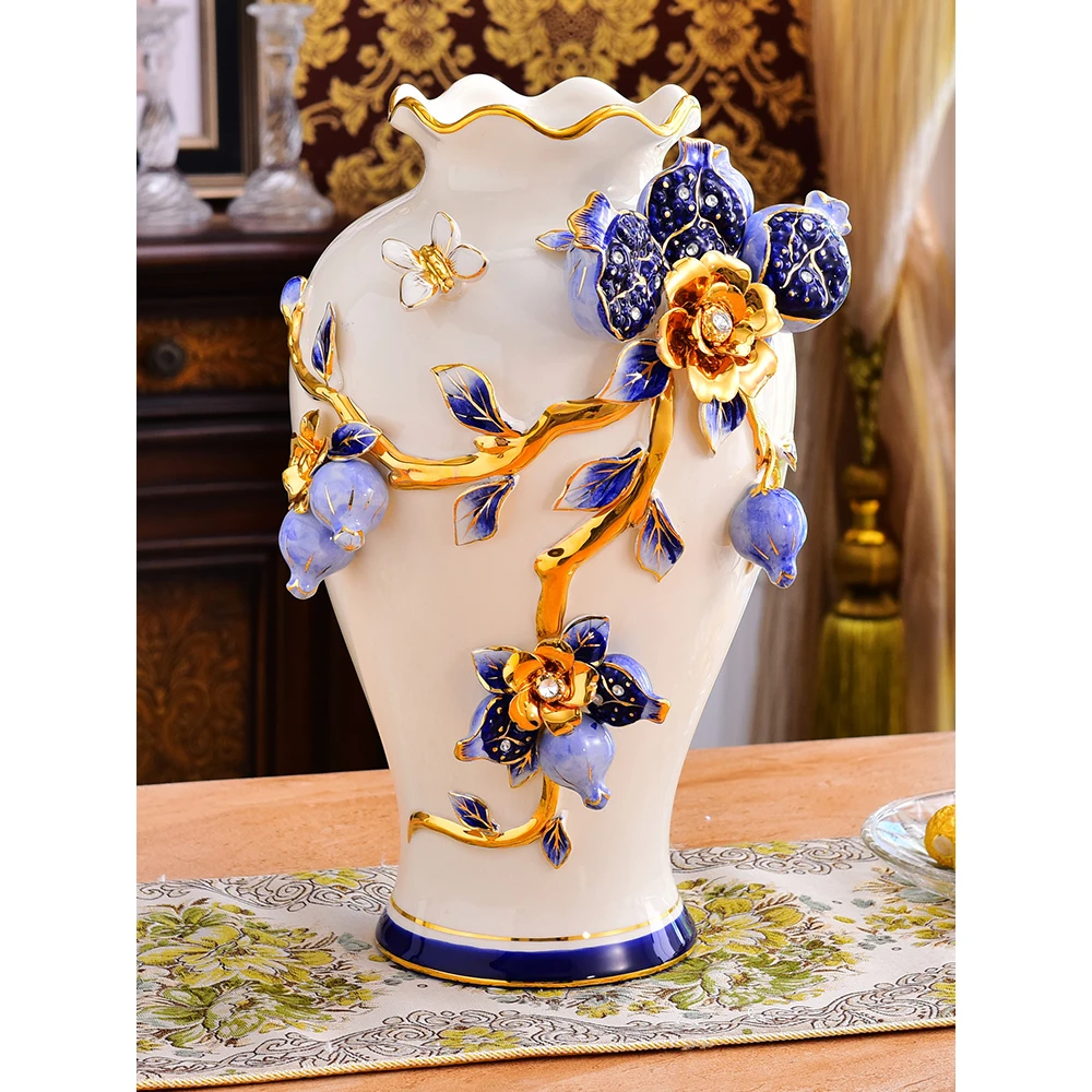 

EUROPEAN LUXURY CERAMIC VASE DECORATION LIVING ROOM VASE FLOWER FOR HOMES DECORATION CREATIVE CERAMIC VASE HOME DECORATION