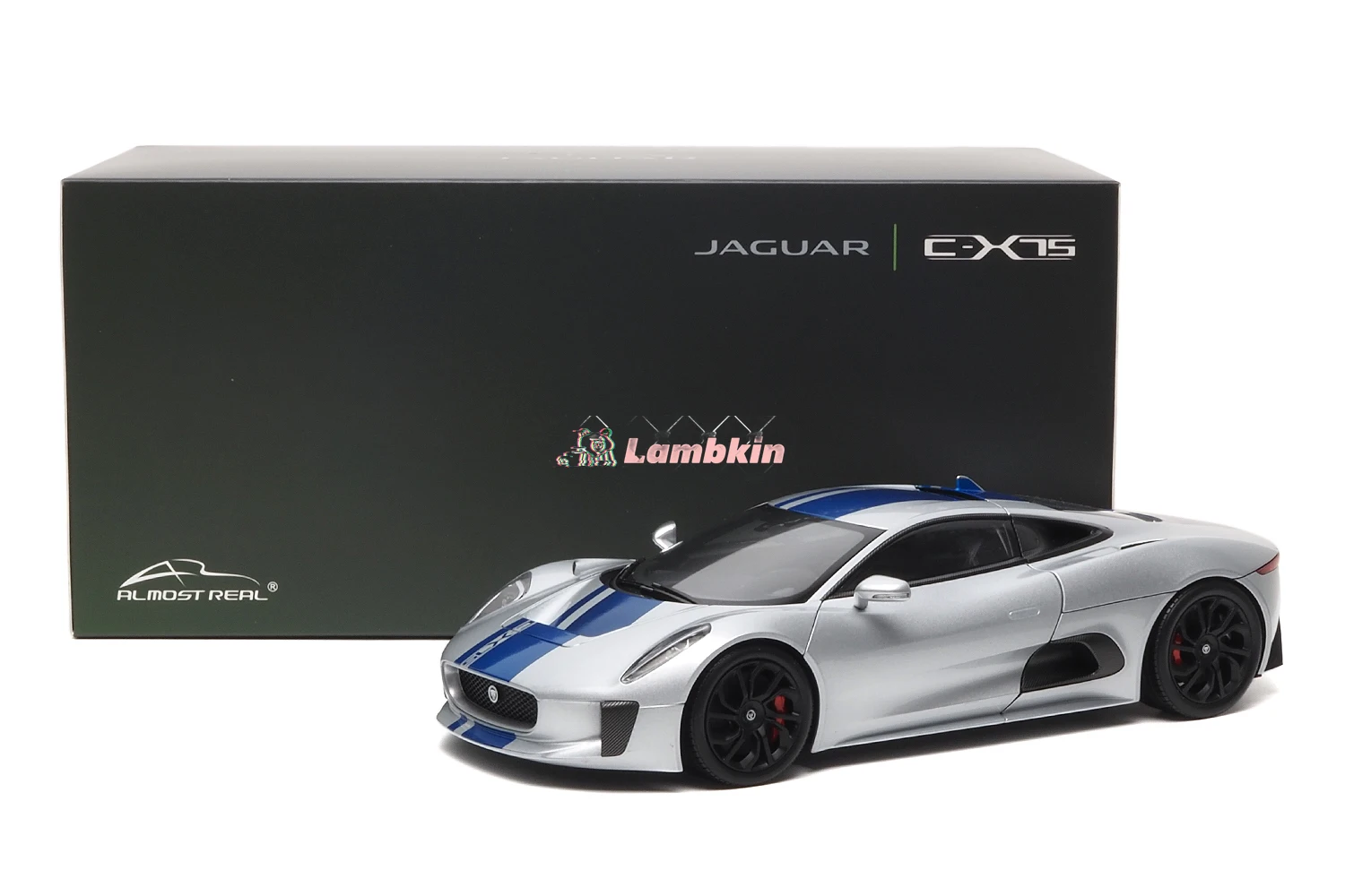 Almost Real 1/18 For Jaguar C-X75 2013 Sliver Blue Metallic Orange Alloy Full Open Car Model Limited Edition