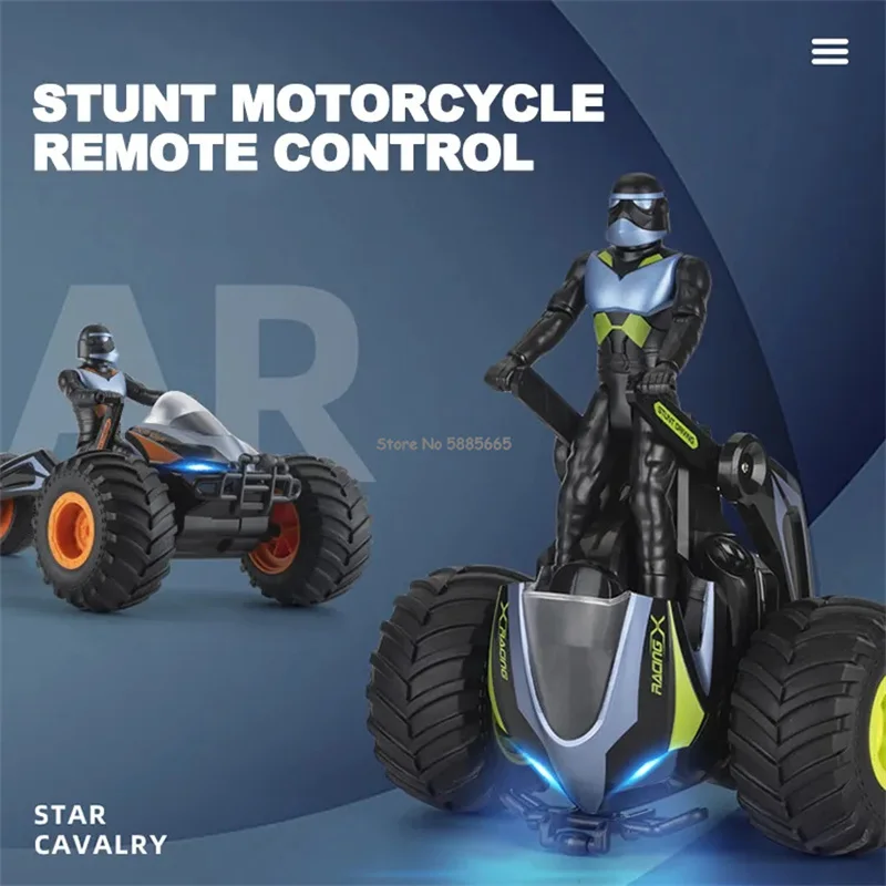 Dual Mode Inverted Walking Remote Control Stunt Motorcycle Car 360°Rotatio Lighting Dynamic Sound Effects RC Motorcycle Boy Gift