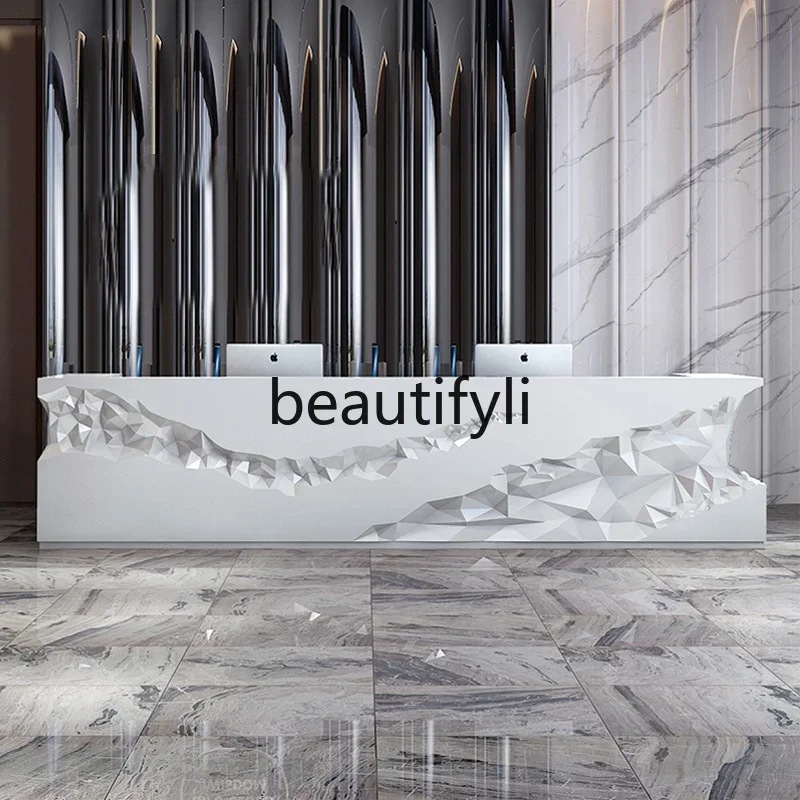 

Painting Front Desk FRP Reception Beauty Salon Modern Service Bar Company Consultation