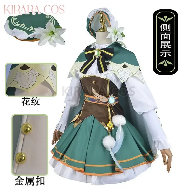 帽子付きの女性のコスプレ衣装,ゲームのインパクト,衣装,ドレス,m17