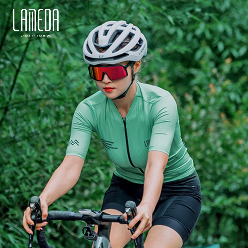 Lameda Women's Cycling Jersey Summer MTB Road Bike Top Clothes Short Sleeved Breathable Sweatshirt Mountain Bicycle Accessories