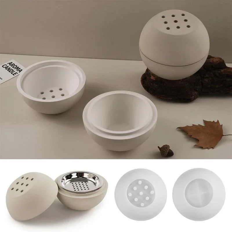 New Creative DIY Spherical Candle Cup Incense Silicone Mold Ring Aromatherapy Storage Mold Home Decoration