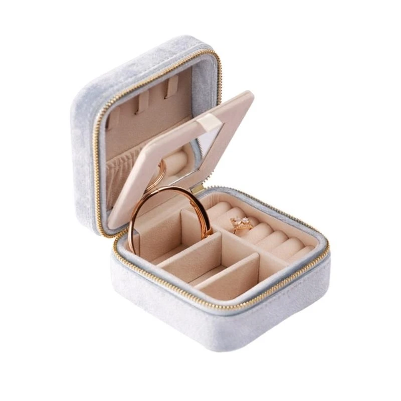 N7MF Portable Jewelry Box Stylish and Durable Storage Case for Earrings Accessories