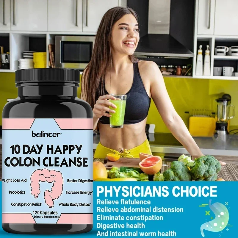 10-Day Super Colon Cleanse Digestive Support - Relieves Constipation, Reduces Bloating, with Probiotics, Senna & Psyllium Husk