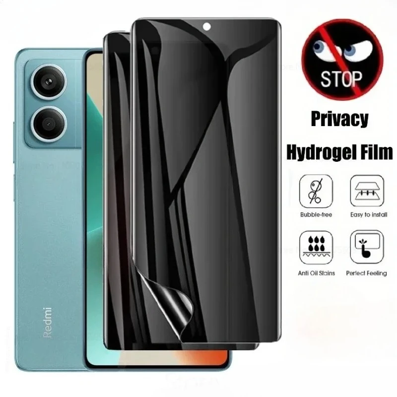 1-3 قطعة واقي شاشة مضاد للتجسس لهاتف Redmi Note 14 13 12 11 Pro Plus 12S 11S فيلم هيدروجيل للخصوصية لـ Redmi 14C 13C 12 10A 9C