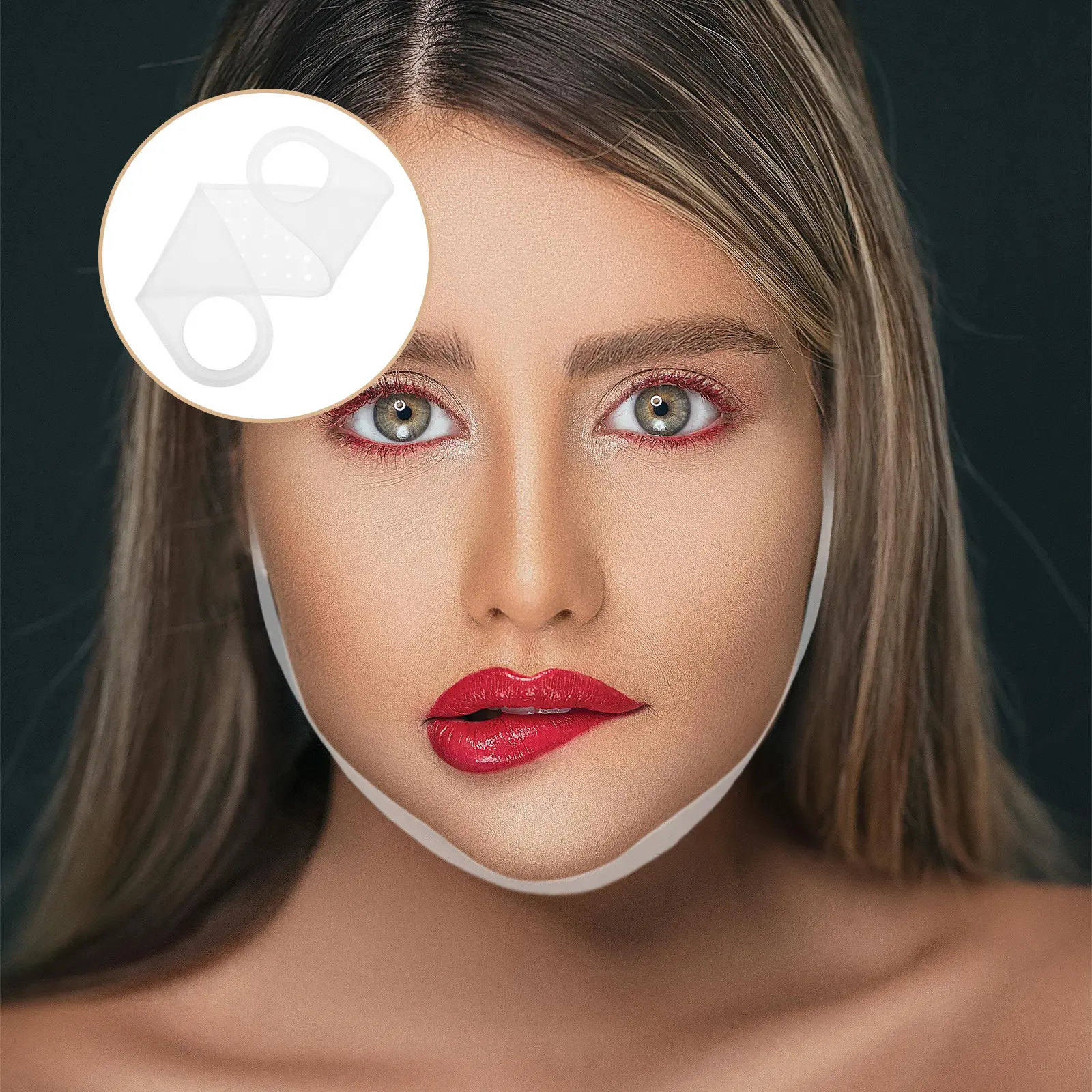 

2Pcs Double Chin Sleeping Strap Silicone V-Shaped Face Lifting Belt Jawline Shaper Face Contouring Band Slimming Chin Lift
