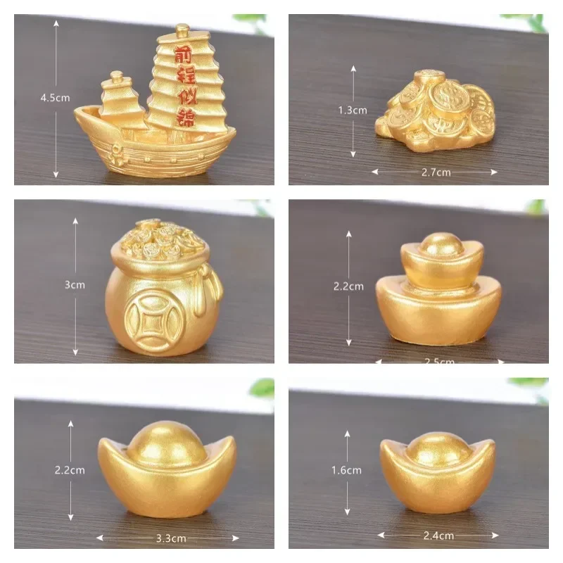 1:12 Dollhouse Miniature Ancient China Gold Ingot Bullion Copper Coin Model Dolls Accessories Mini Toys For Kid Educational Gift