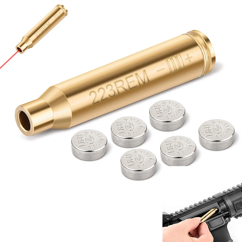

EZshoot Bore Sight 223 Chamber Red Dot Laser Boresighter with Batteries Sturdy Brass Construction for Hunting
