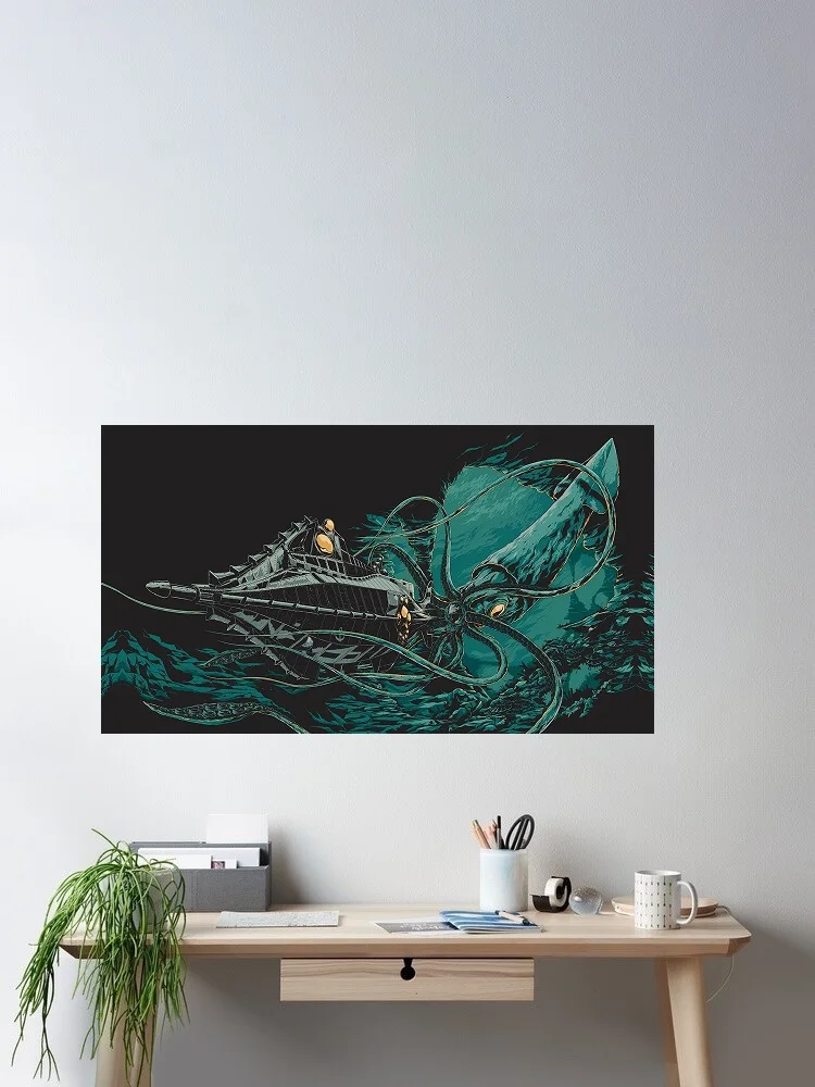 Movie 20,000 Leagues Under The Sea, Art Print Silk Poster Home Wall Decor