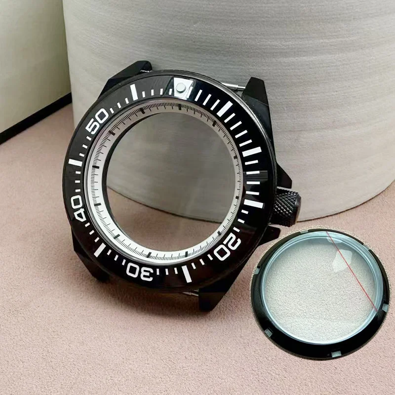 

43.8mm Waterproof Watch Cases Modified Samurai Diving Case Sapphire Glass Ceramic Bezel For NH35 NH36 4R 7S Movement 28.5mm Dial