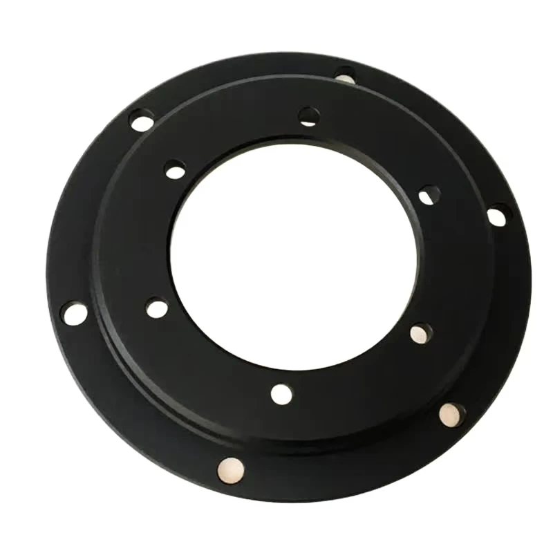 Precision Milled Turned Machined Services Custom CNC Machined Aluminum Alloy/Stainless Steel Black Round Flange Adapter Disc