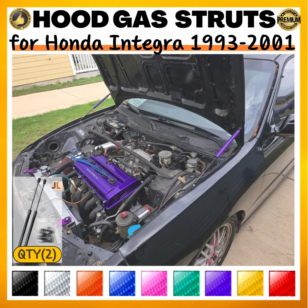 

Qty(2) Hood Struts for Honda Integra 1993-2001 Front Bonnet Modify Gas Springs Shock Absorber Lift Supports Dampers