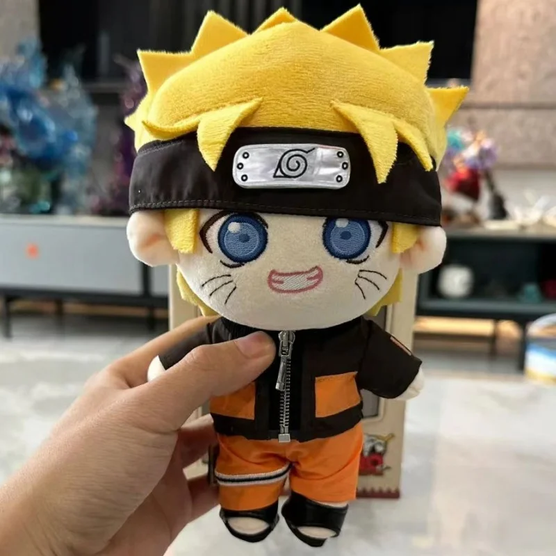 Hot 20cm Anime Naruto Hataki Kakashi Cotton Plush Dolls Dress-Up Puppet Kawaii Uchiha Sasuke Cotton Dolls Kids Cute Toys Gifts