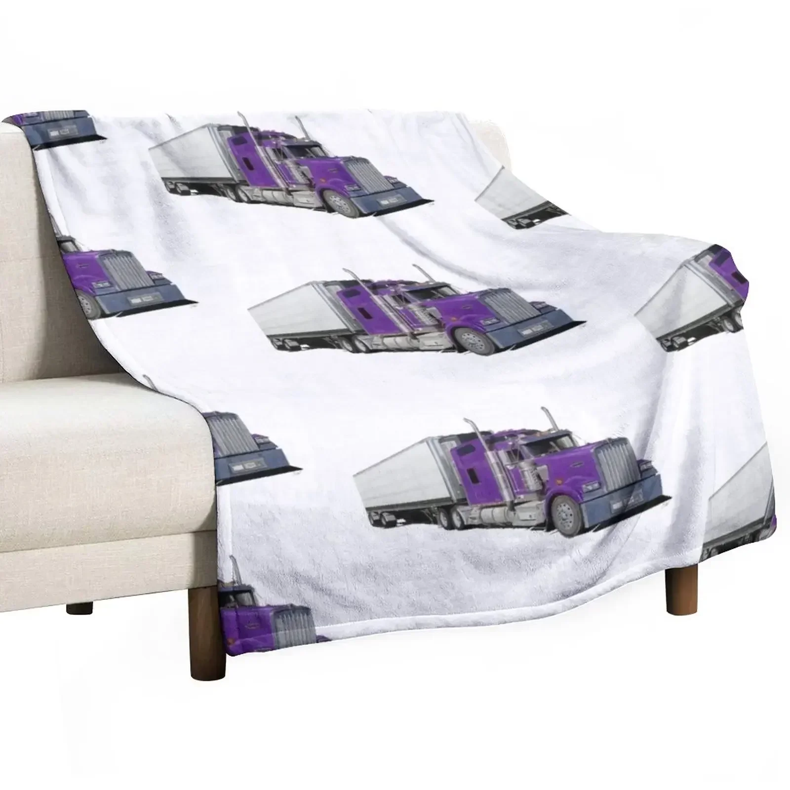 

Purple Kenworth Truck Throw Blanket Decorative Sofas Tourist Furry Thermals For Travel Blankets