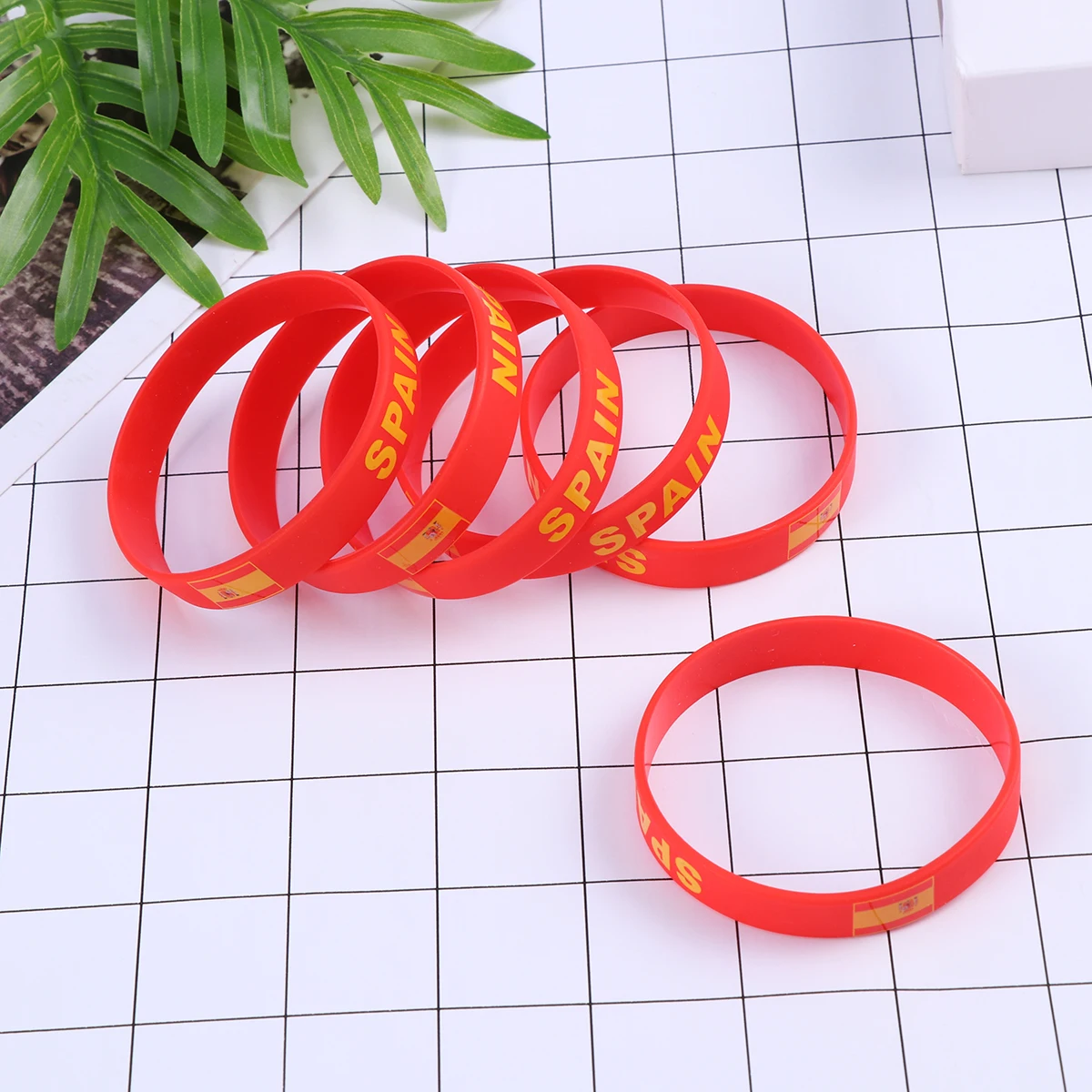 

6 Pcs Silicone Bracelet Bands Women Bracelets Wrist Athletic Wristbands Country Flag Football Event Man