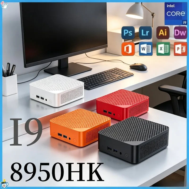 Mini PC Gamer Computer Portable Intel Core i9-8650HK 16GB RAM 1/2TB SSD FHD Bluetooth WiFi6 Gaming Office 4K HDMI