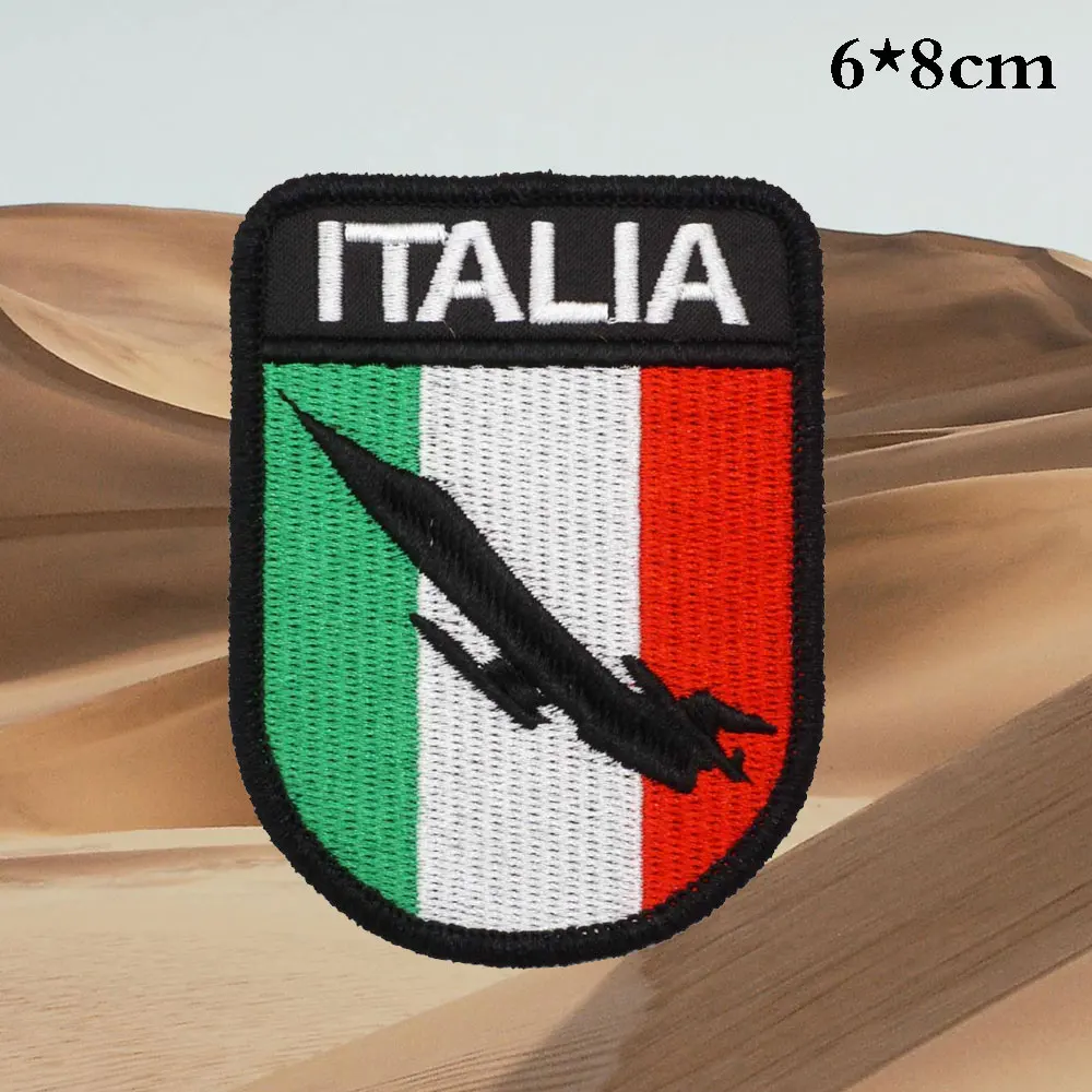 Italian Air Force Tactical Embroidery Patches for Backpacks and Clothing military Accessories with Hook backing or iron on