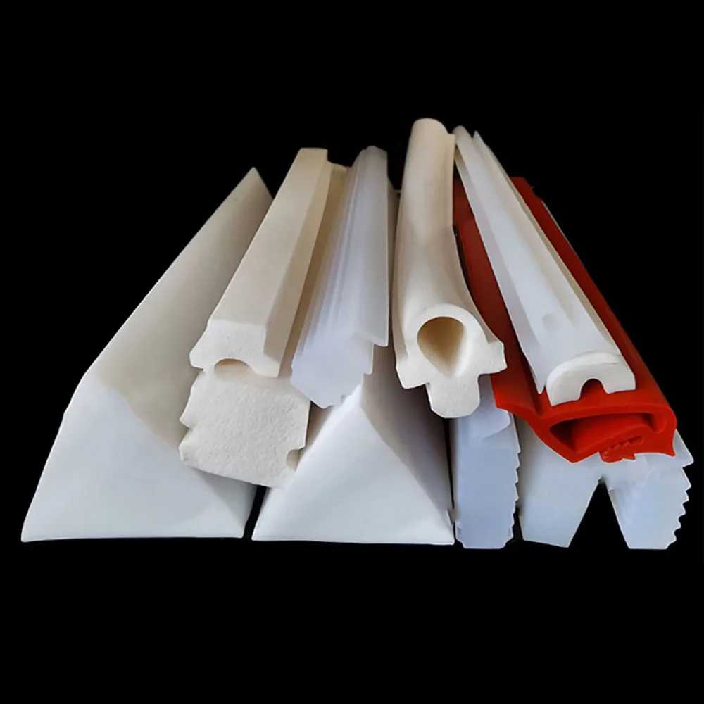 Red White Black Weatherstrip Oven Steaming Freezer Door Seal Food Grade Silicone Sealing Strip High Temperature Multiple Shapes