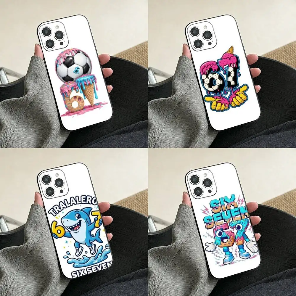 Six Seven 6 7-Football Phone Case For iPhone 17, 16,15,14,13,12,11 Plus,Pro Max, Others Soft Black Cover