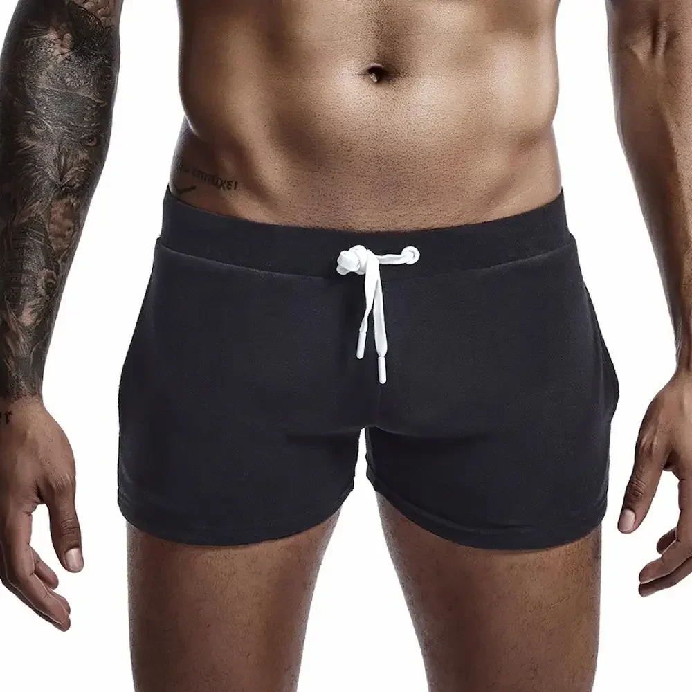Seobean-pantaloncini in felpa di velluto da uomo, Boxer Vintage, pantaloncini da palestra, mutandine maschili, spessa, Jogger tascabile
