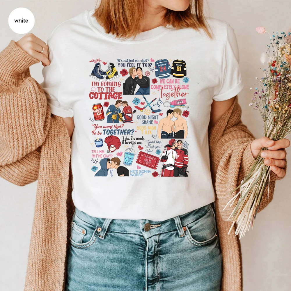 

Милая футболка с принтом «ТВ-соперничество»: Лля Розанов 81, Шейн Холландер 24. Футболка для фанатов фильма «Коттедж Хокей». Подарки для мужчин и женщин. Летняя футболка.