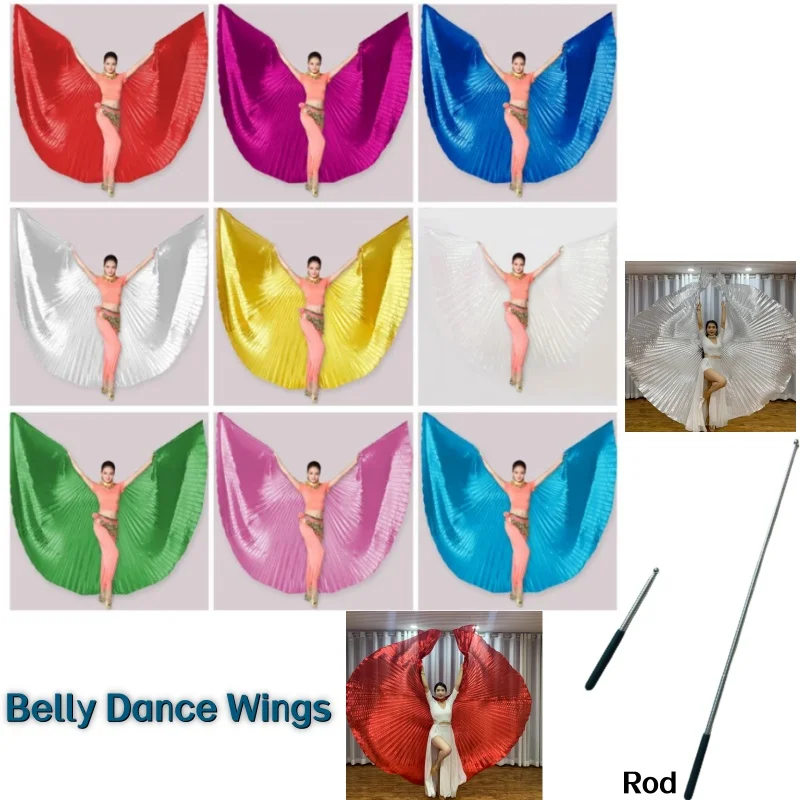 

Карнавальные крылья для танца живота на Хэллоуин, профессиональные, для женщин, в египетском стиле Исиды, золотые и серебряные, для выступлений и танцевальных костюмов