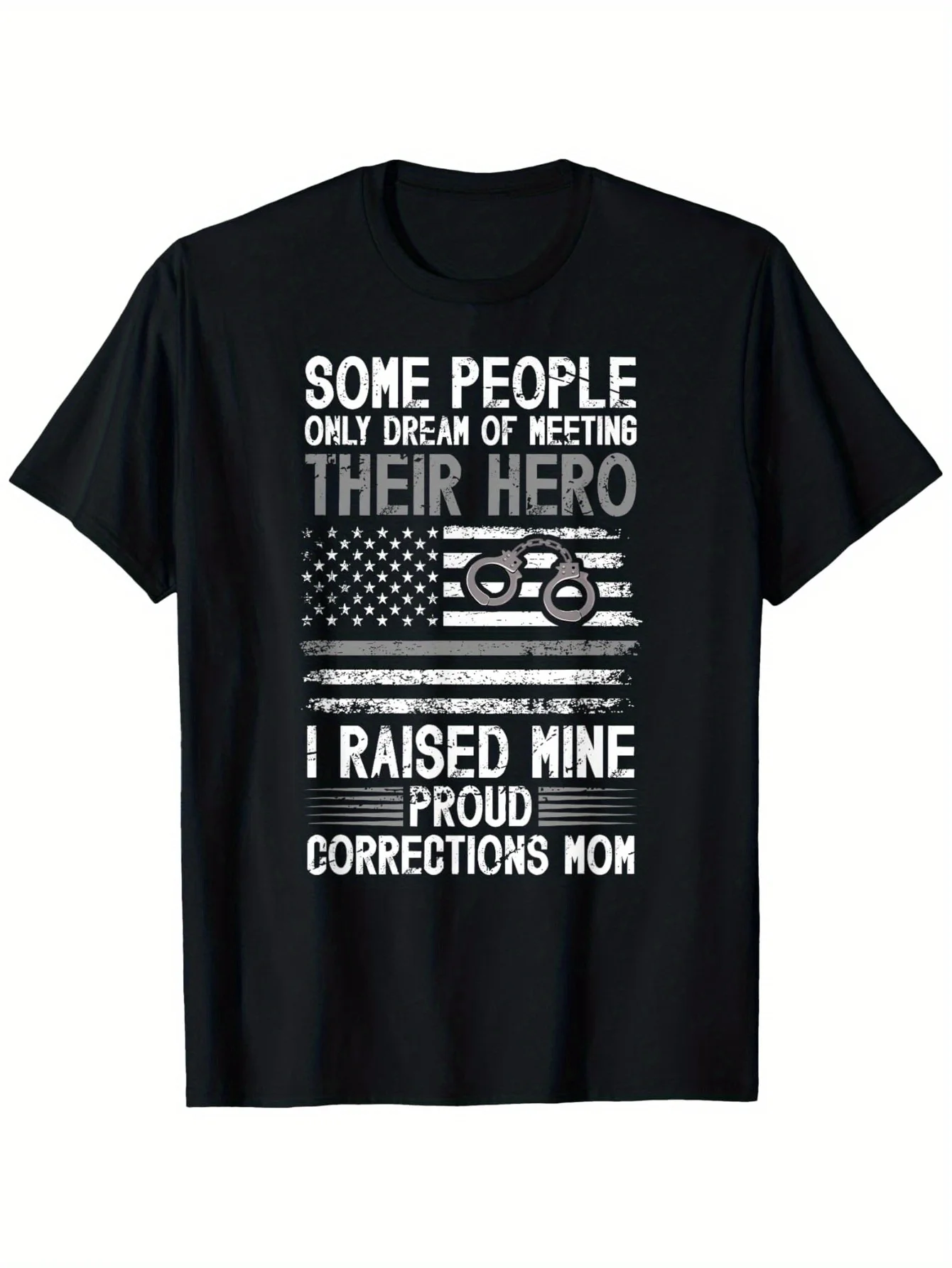 Proud Corrections Mom of A Correctional Officer Mama T-Shirt, Fashionable Cotton Top Short Sleeve, Street Style Short T-Shirt, C