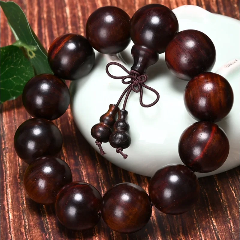 Genuine Goods Natural Laos 20mm Primary Color Rosewood Buddha Beads Men's and Women's Ornament Bracelet Manufa