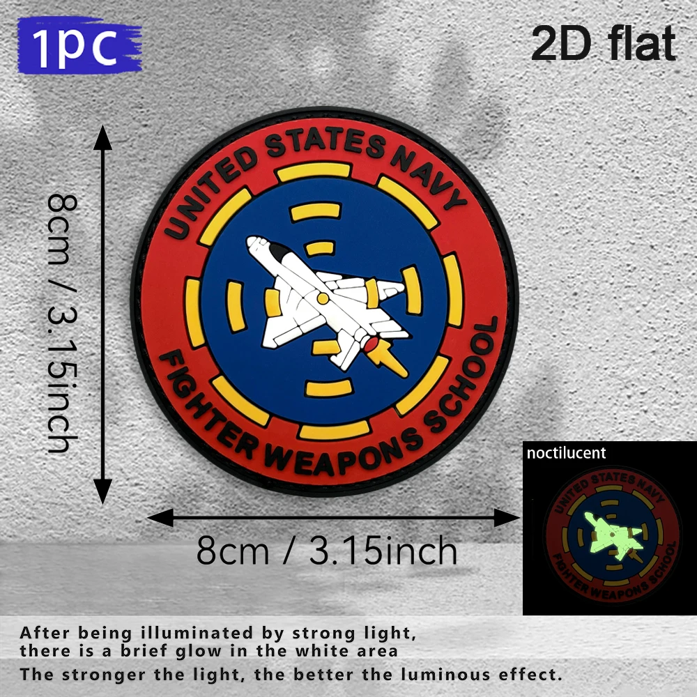 Specifications Available: 1Pc/2Pcs/3Pcs. Round Ring Surrounding Black-Edged Outline of an English Text Science Fiction Aircraft Logo. Made of 2D Flat Pvc Material with a Luminous Effect, Not Easy to Fade or Age. Decorative Accessories for Backpacks, Trendy Storage Bags, Clothing, and Hat Surfaces