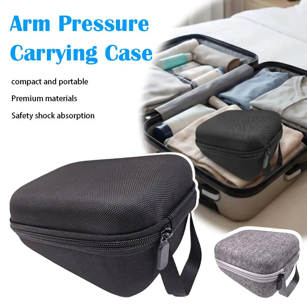 EVA Hard Storage Bag For Electronic Blood Pressure Monitor Anti-drop Shock Absorb Case Built-in Mesh Pouch Household Travel Use