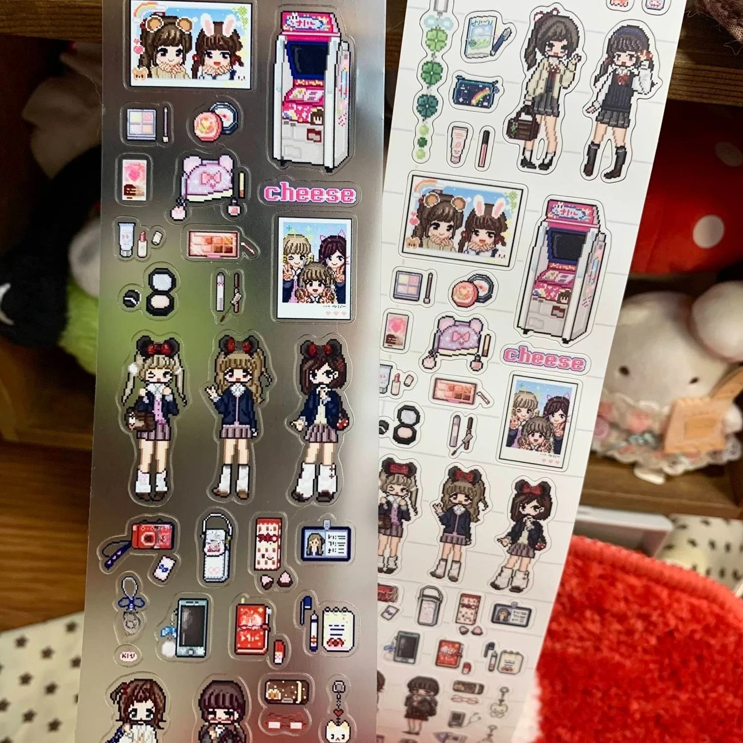 Japanese Kawaii Retro Y2K Kissaten Sweets Cafe Pixel Style Die-Cut Sticker Cute for DIY Phone Case Scrapbooking Journal Collage