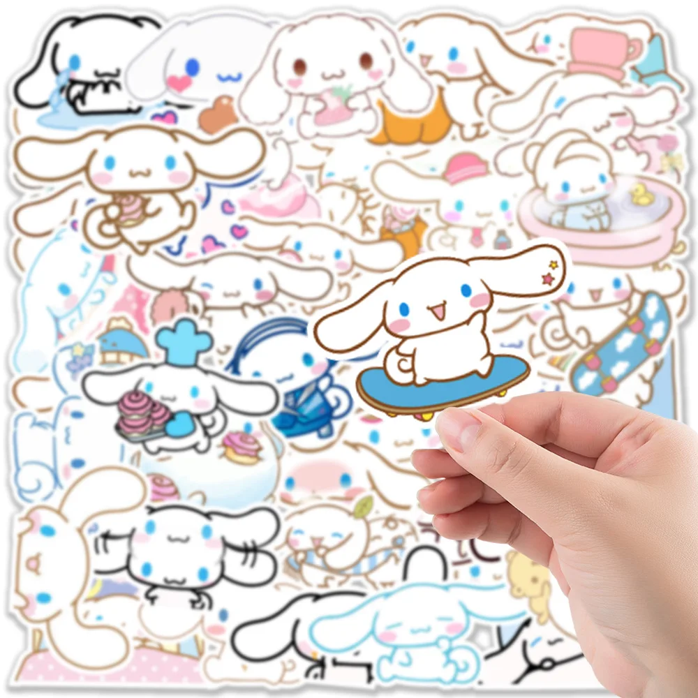 50pcs No Repeat Anime Cartoon Cute Cinnamoroll Kids Reward Stickers