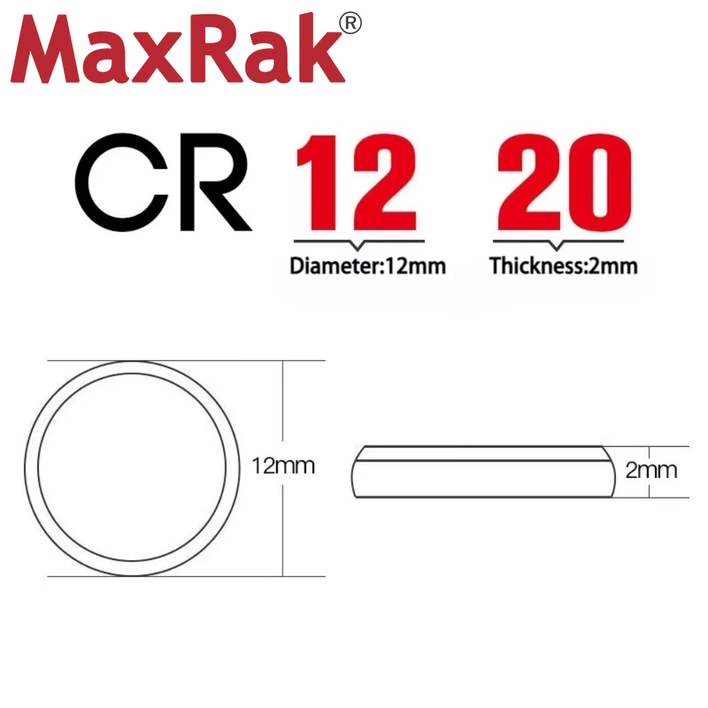 2PCS Original MaxeII CR1220 Lithium Button Battery LM1220 BR1220 ECR1220 for Watch Calculator Toy Medical Remote Coin Cells