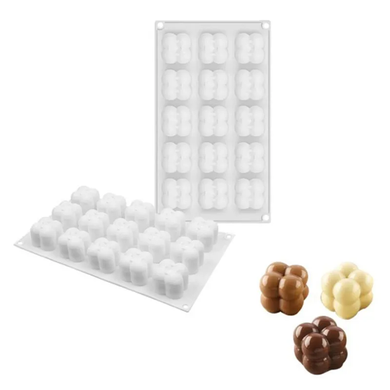 

Silicone 15 Rubik's Cube Cake Mold Single 3D Rubik's Cube Mousse Cube Mold 3D Spherical Silicone Baking Mold Fondant Molds