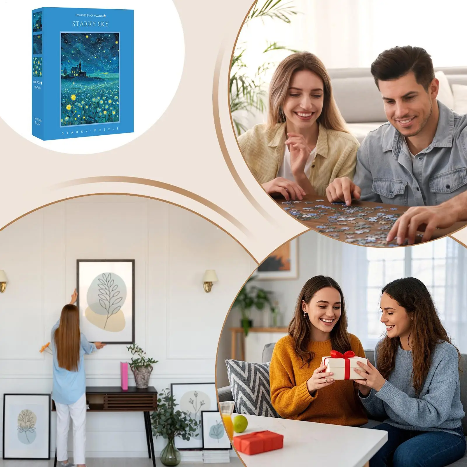 1000 Piece Puzzles For Adults 27.5 X 20 Inch 1000 Pieces Fun Romantic Leisure Toys Glitter Puzzle Set For Kids Adults Family