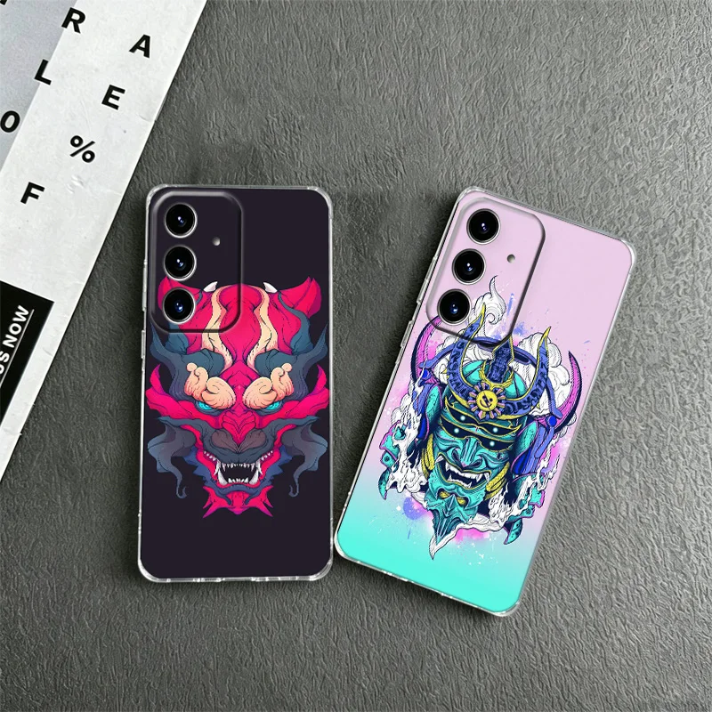 Samurai Mask Phone Case for Samsung A53 A52S A33 A32 A32 A22 A13 A12 Galaxy A04E A03S Core A02S A50S A51 A71 A73 A72 M02 M22 F12