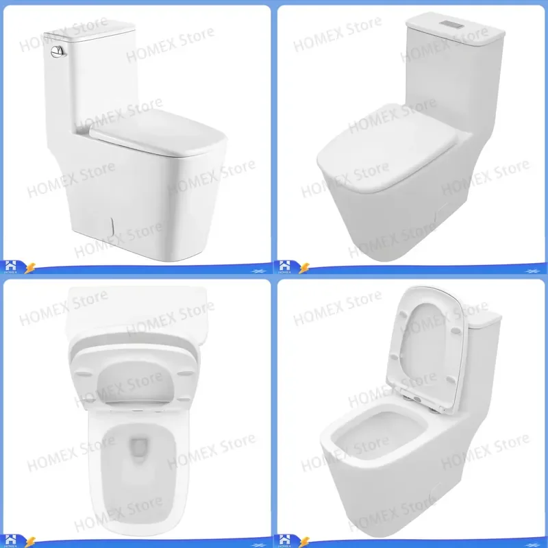 Modern Ceramic One Piece Toilet Siphonic Flush Integrated Bathroom Commode Sanitary Ware White Floor Mounted WC Bowl