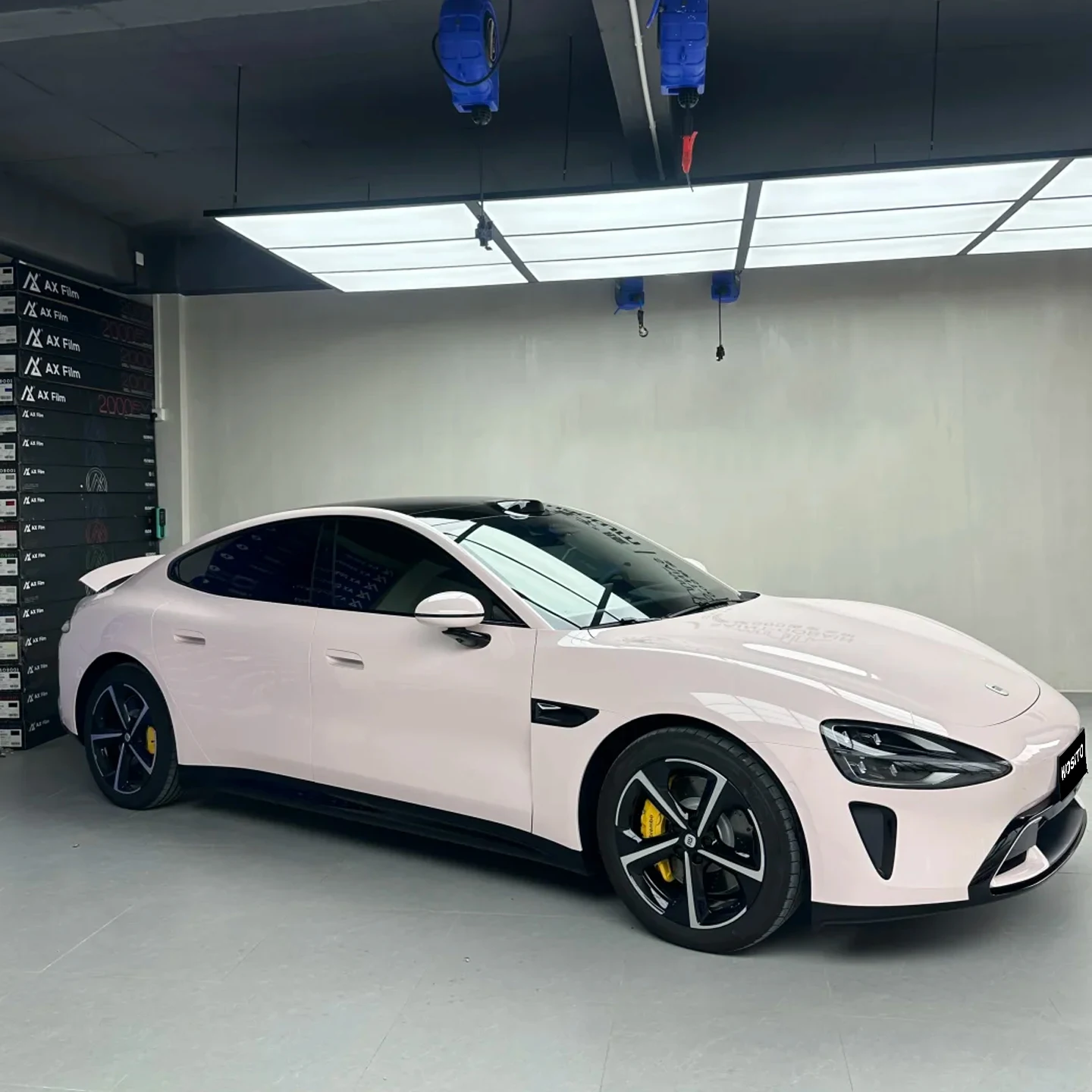 PET glossy white peach powder metal body film anti UV direct factory export 1.52m × 17m full car bag vinyl bag car sticker