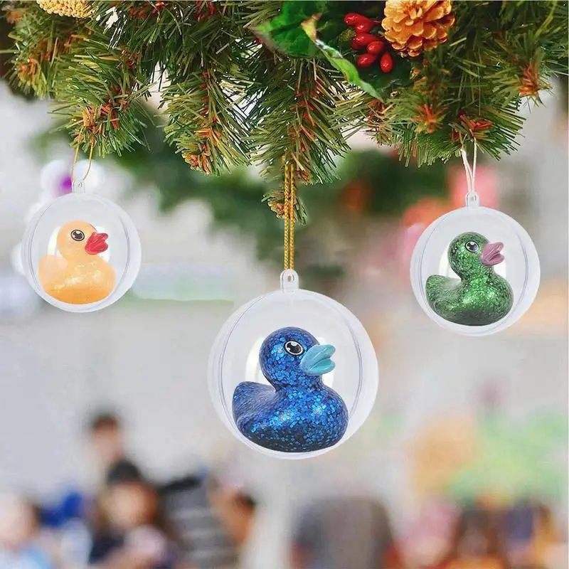 Fillable Ornaments Balls Craft Ball Ornaments Balls With Duck Figures Christmas Balls Fillable Ball For Children Boys Girls